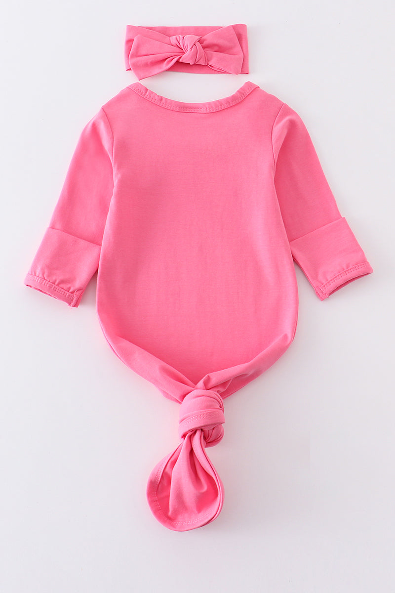 Rose head band baby gown