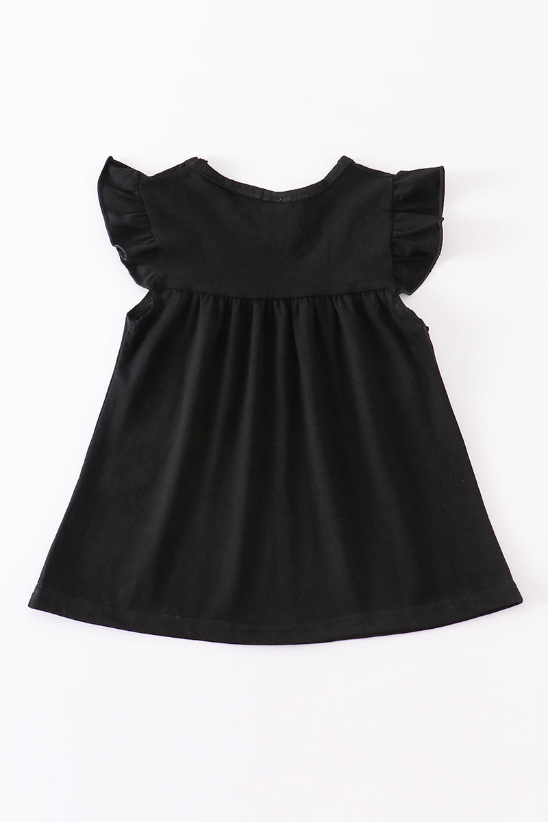 Black basic ruffle top