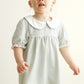 Sage stripe girl dress