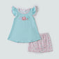 Mint marine embroidery girl set