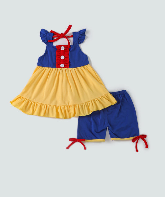 Snow white inspired ruffle girl set