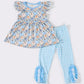 Blue pumpkin ruffle set