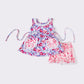 Blue floral pocket girl set