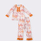 Orange leopard ruffle girl set