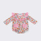 Pink floral pocket ruffle bubble