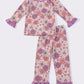 Purple floral ruffle set