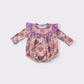 Purple floral ruffle girl bubble