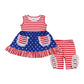 Patriotic star print pocket girl set