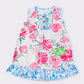 Blue floral ruffle dress