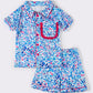 Blue turtle print pajamas women set