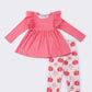 Pink pumpkin floral girl set