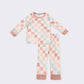 Multicolored plaid smile girl pajamas set