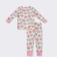 Pink plaid smile girl pajamas set