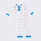 Blue pumpkin print girls pajamas set