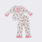 Pink boots ruffle pajamas set