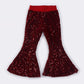 Burgundy sequin bell pants