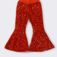 Orange sequin bell pants