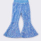 Blue sequin bell pants