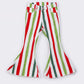 Multicolored stripe bell denim jeans