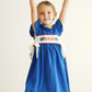 Blue gators embroidery girl dress