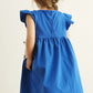 Blue gators embroidery girl dress