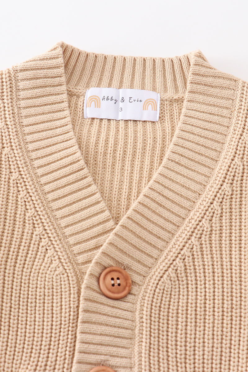 Apricot pocket cardigan sweater