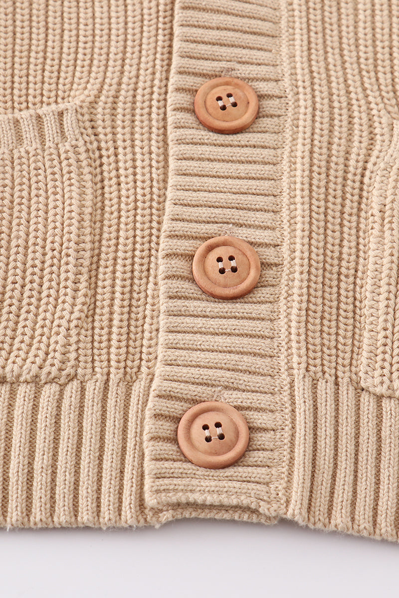 Apricot pocket cardigan sweater