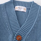 Blue pocket cardigan sweater