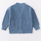 Blue pocket cardigan sweater