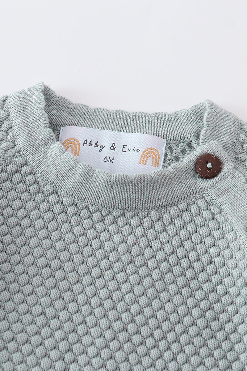 Mint buttons sweater-baby