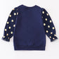 Premium Navy love joy dot girl top