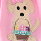 Premium Pink dog applique girl set