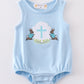 Premium Blue easter cross embroidery boy bubble