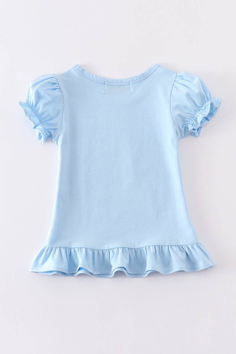 Premium Sky basic ruffle top