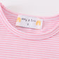 Premium Pink & white stripe ruffle top