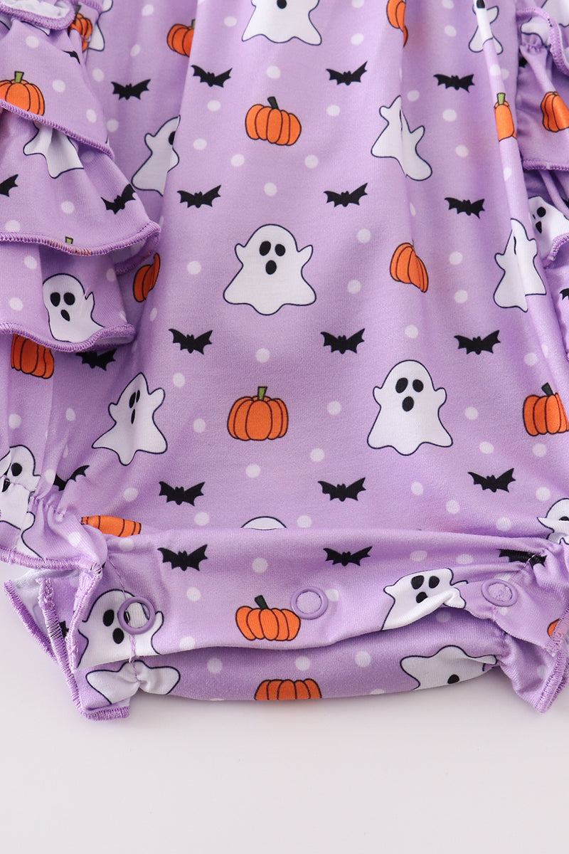 Purple halloween print girl bubble