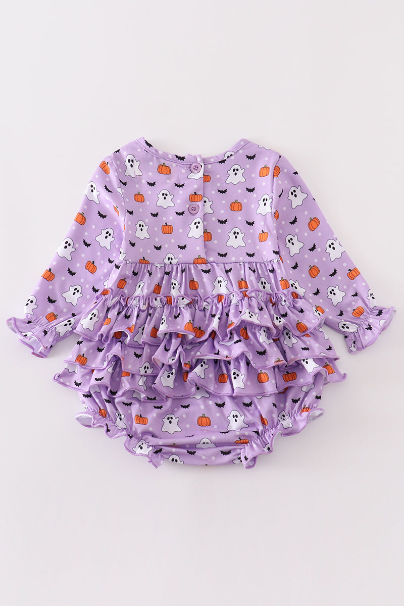 Purple halloween print girl bubble