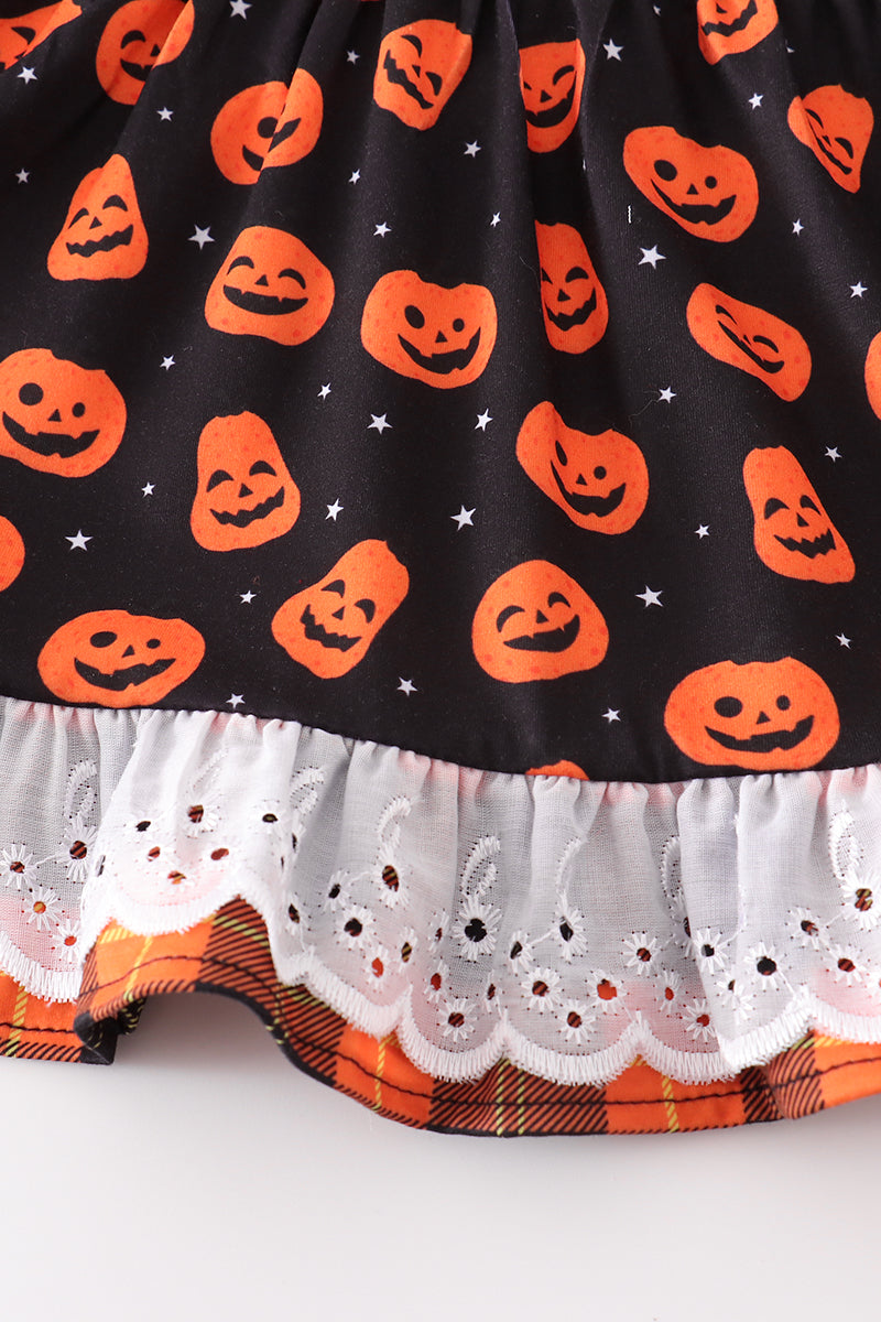 Orange halloween pumpkin girl set