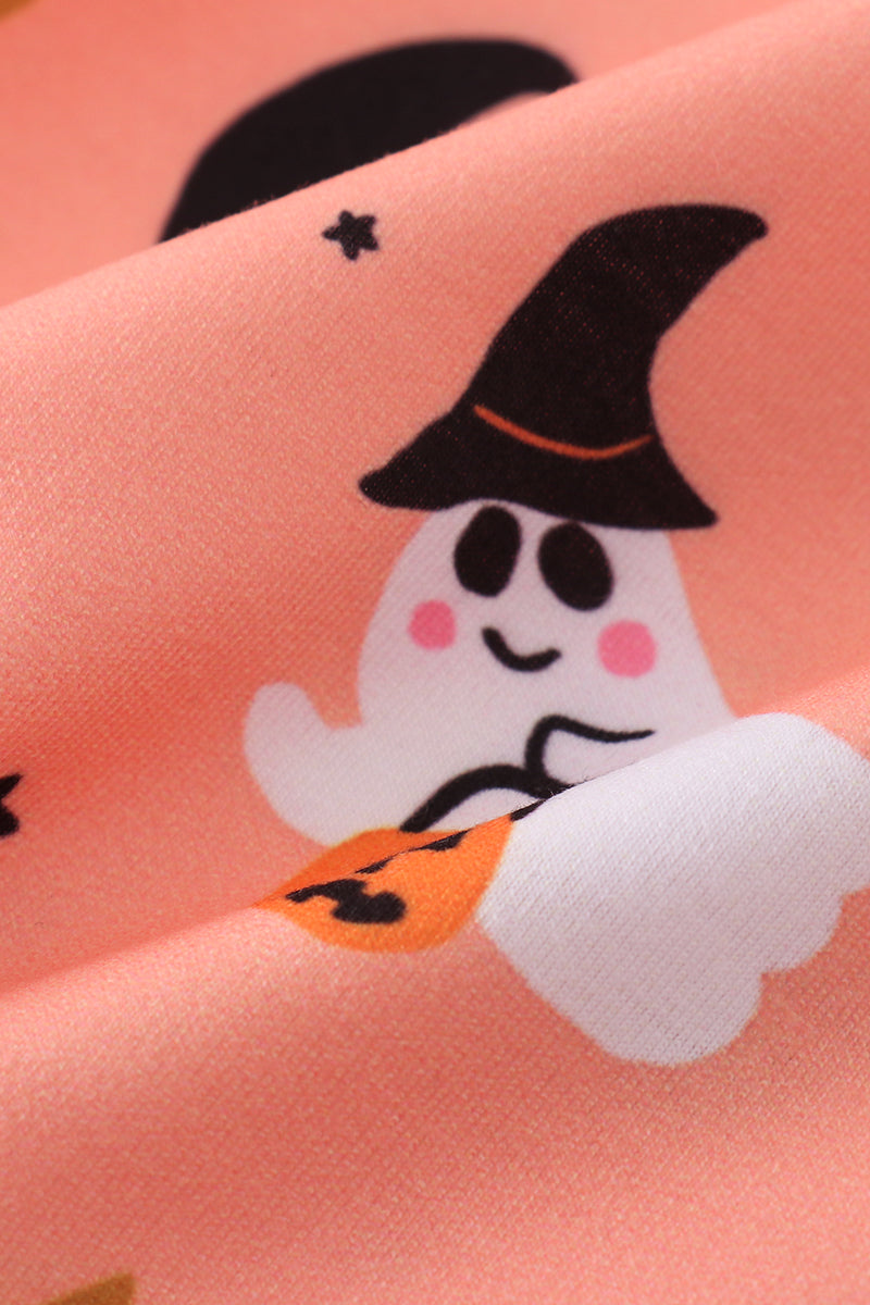 Orange halloween ghost top