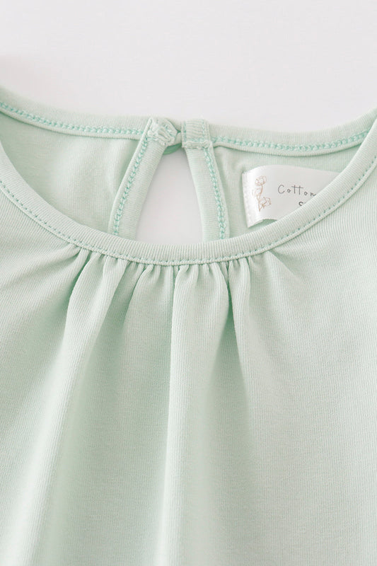 Green ruffle girl top