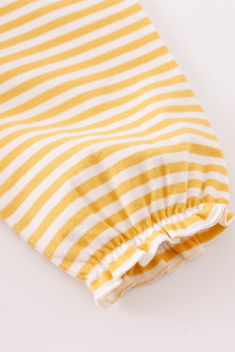 Yellow halloween print stripe dress