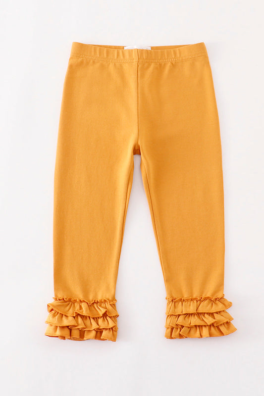 Yellow ruffle girl pants