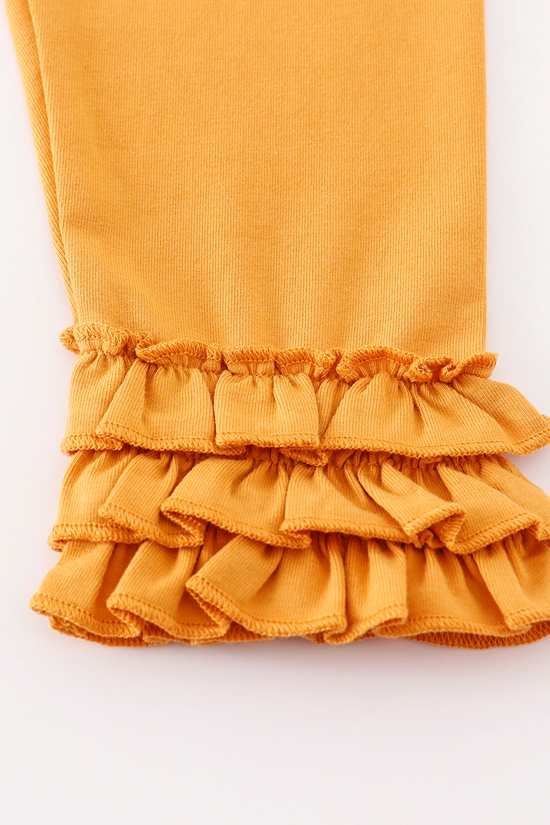 Yellow ruffle girl pants