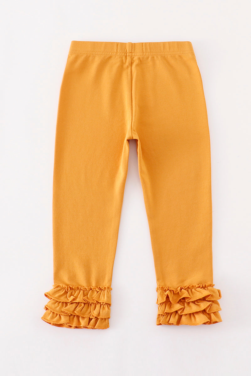 Yellow ruffle girl pants