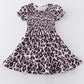 Leopard smocked girl dress mommy&me