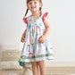 Platinum balloon print ruffle tiered dress