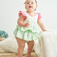 Platinum star print ruffle girl bubble