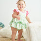 Platinum star print ruffle girl bubble