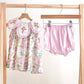 Pink easter cross emrboidery floral girl set