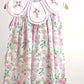 Pink easter cross emrboidery floral girl dress